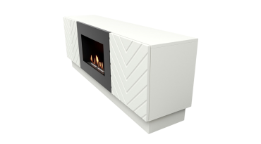 Тумба с биокамином Firelight BFP/P-1400V белая