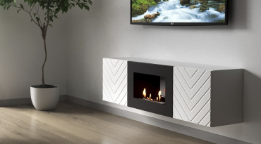 Тумба с биокамином Firelight BFP/P-1400V белая