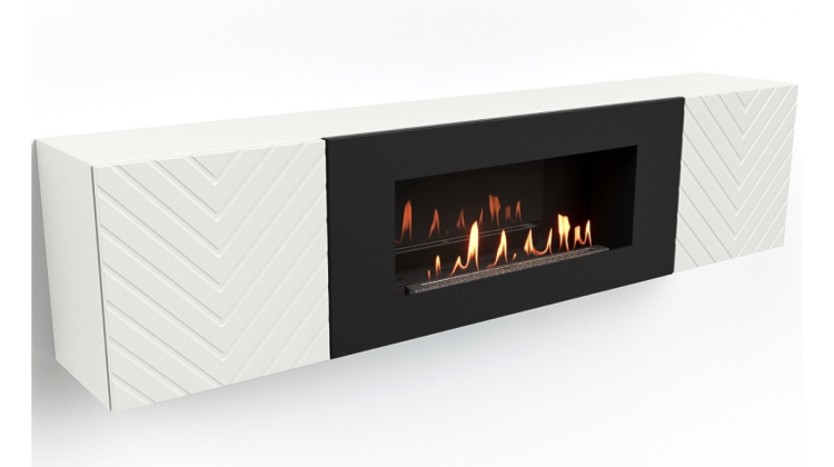 Тумба с биокамином Firelight BFP-P1700V белая